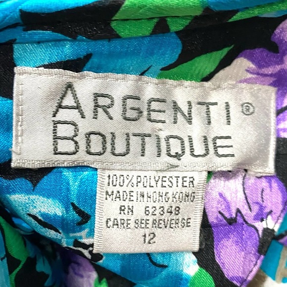 Argenti Boutique Blue + Purple Floral Blouse - Picture 4 of 9